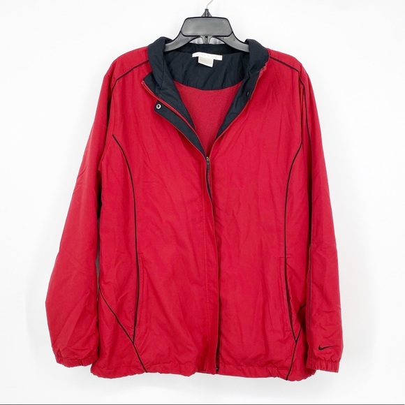 Nike Jackets & Blazers - Nike Windbreaker Full Zip Jacket Red Black Sz XXL